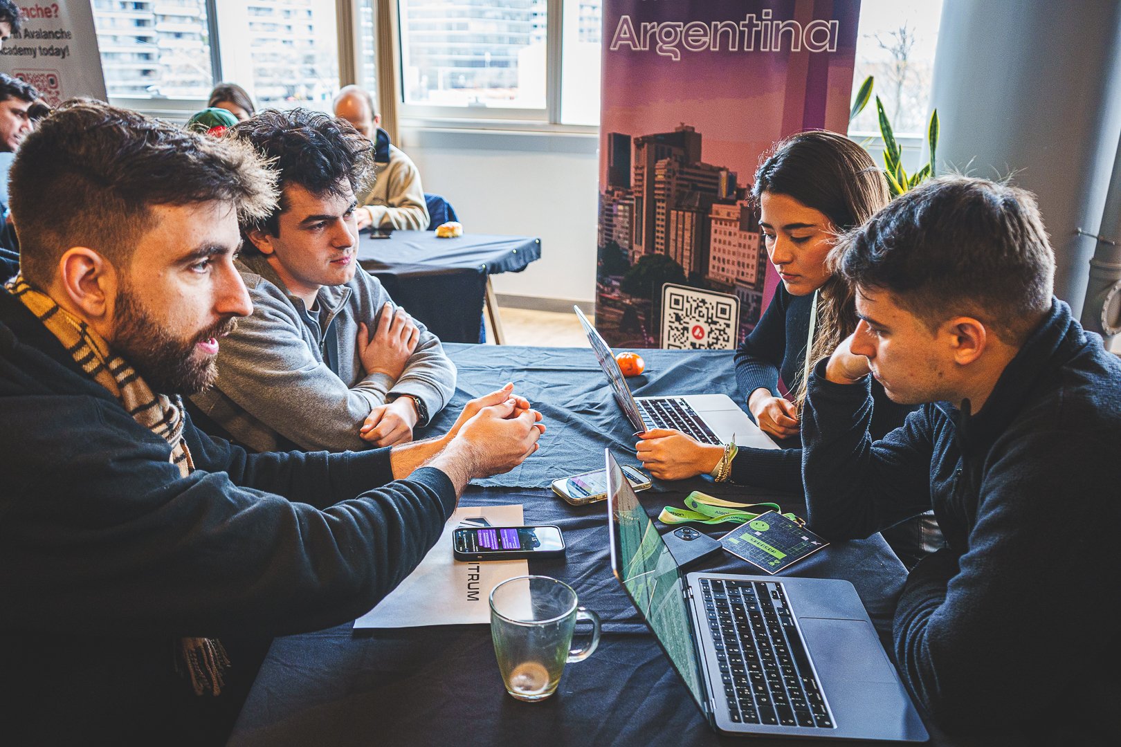A team at work during the first Aleph Hackathon