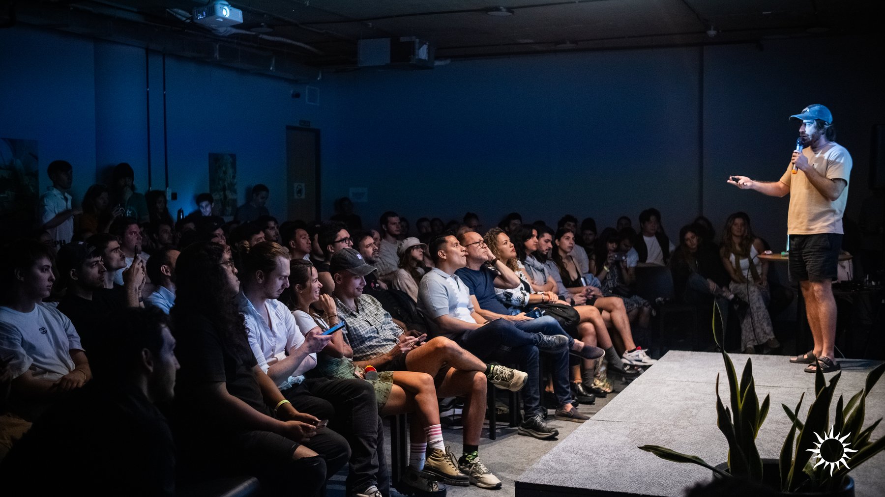 The Aleph Hub auditorium during a talk