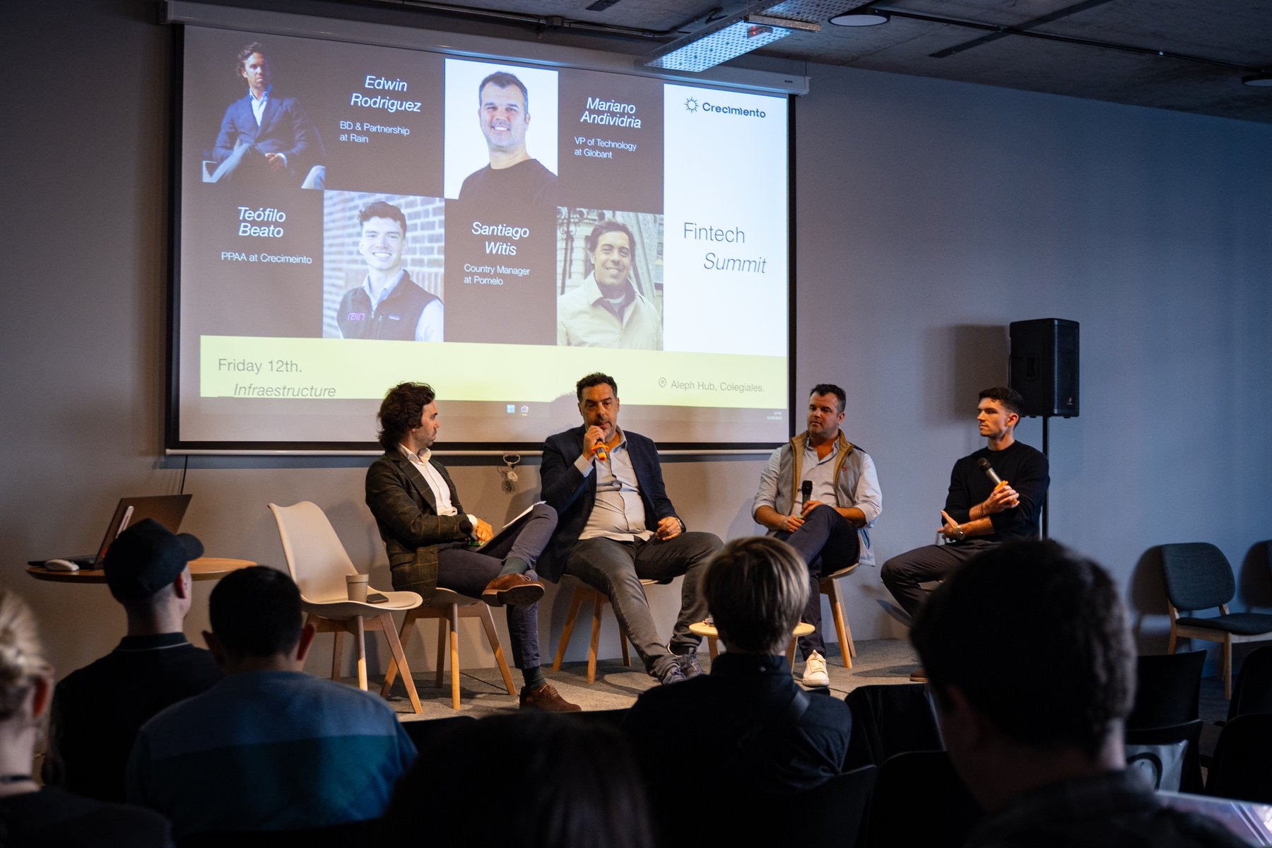 The infrastructure panel of the Fintech Summit at the Aleph Hub