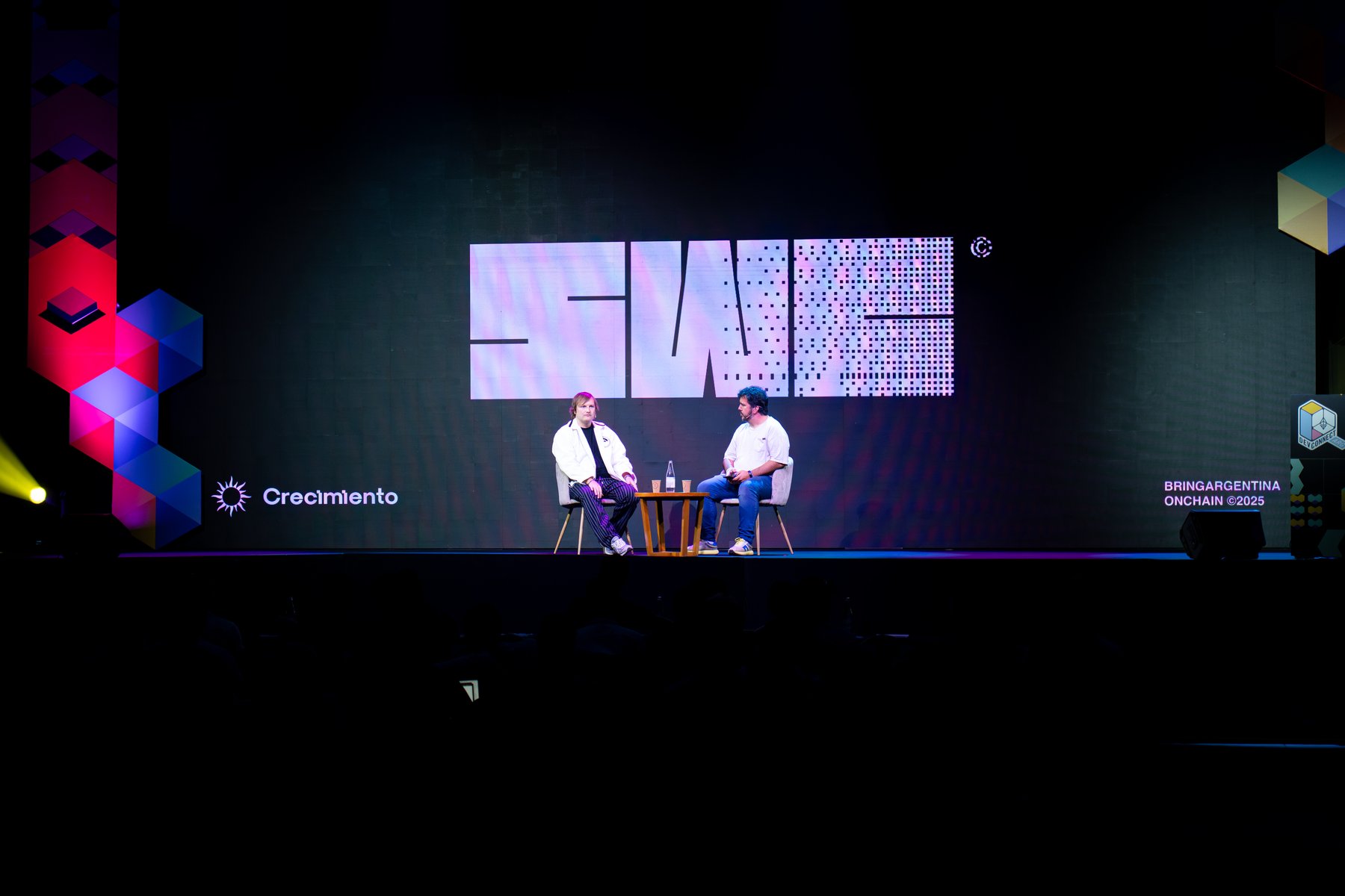 The main stage of the Startup World Cup at Devconnect